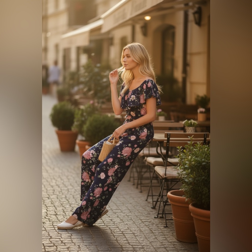 Floral Jumpsuit- Size Large